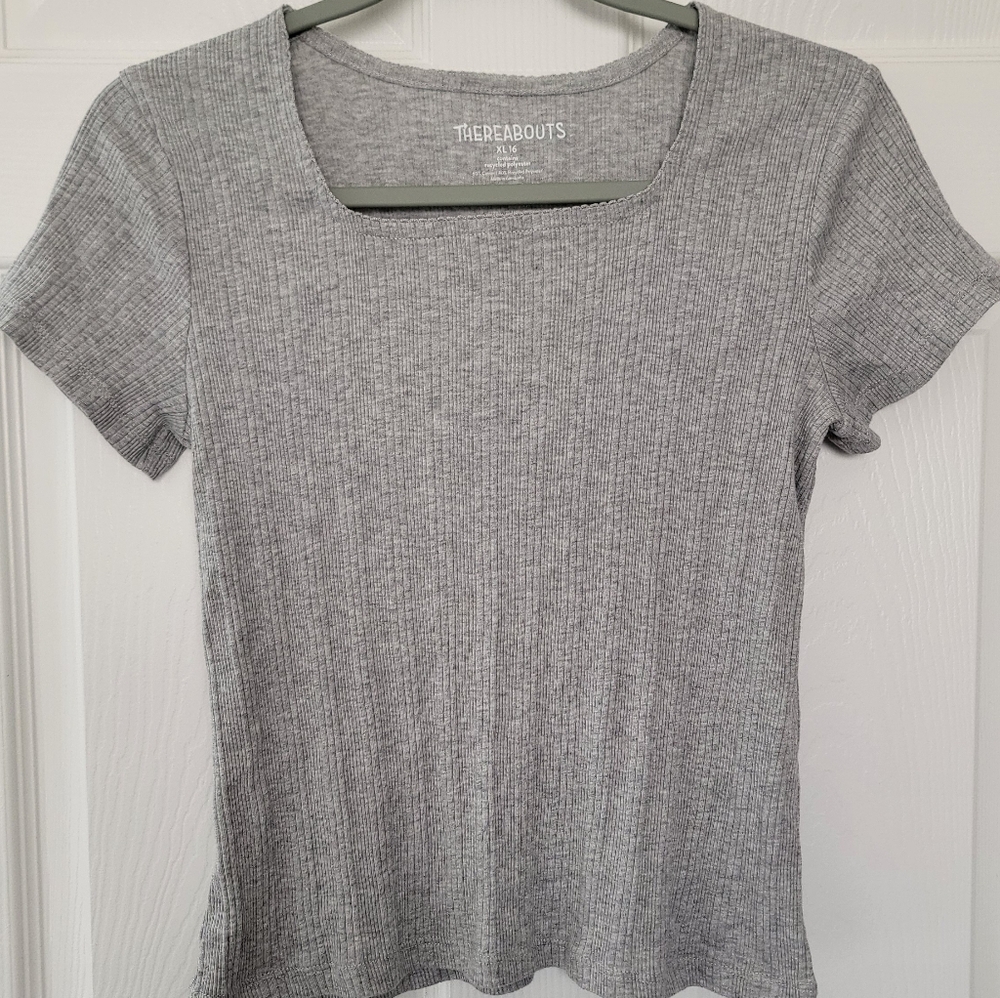 Thereabouts Girls Square Neck Short Sleeve T-Shirt 